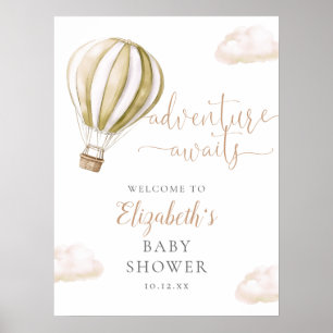 Cute Hot Air Balloon Baby Shower Welcome Sign