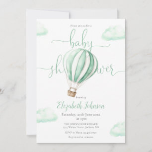 Cute Hot Air Balloon Gender Neutral Baby Shower Invitation