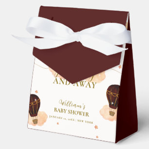 Cute Hot Air Balloon Jungle Lion Boy Baby Shower Favour Box
