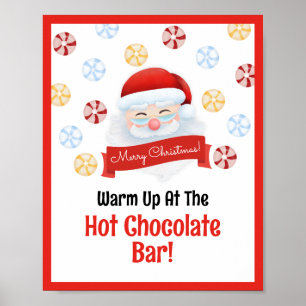 Cute Hot Chocolate Bar Santa Claus Christmas Party Poster