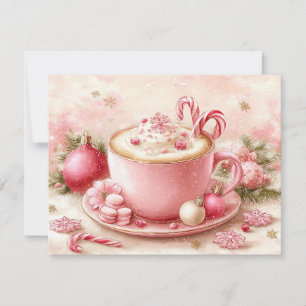 Cute hot chocolate cup  holiday card