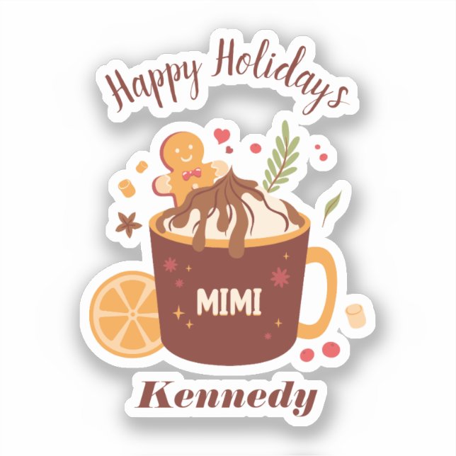 Cute Hot Chocolate with Gingerbread (Front)