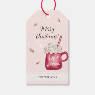 Cute Hot Cocoa Holiday Illustration Gift Tags