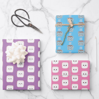 Cute Hot Cocoa With Marshmallows Wrapping Paper Sheet