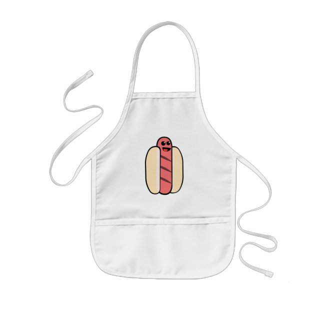 Cute Hot Dog Character Kids Apron (Front)