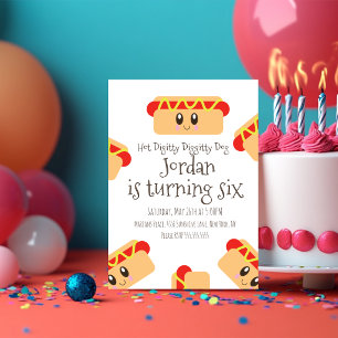 Cute Hot Dog Diggity BBQ Party  Invitation