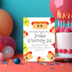 Cute Hot Dog Diggity Mustard Ketchup BBQ Party  Invitation