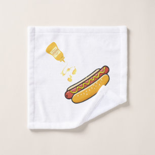 Cute Hot Dog & Mustard Bottle Wash Cloth
