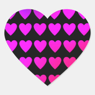 Cute hot pink and purple hearts heart sticker