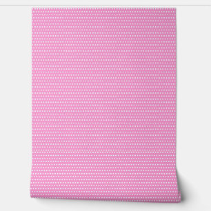 Cute Hot Pink and White Polkadots Pattern Wallpaper