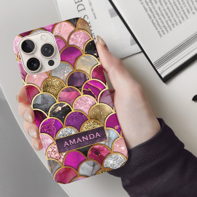 Cute hot pink gold mermaid scales girly  Case-Mate iPhone case (Creator Uploaded)