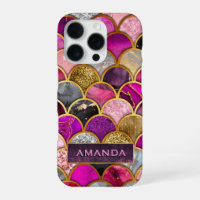 Cute hot pink gold mermaid scales girly