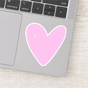 Cute Hot Pink Heart Contour Sticker
