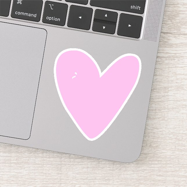 Cute Hot Pink Heart Contour Sticker (Detail)