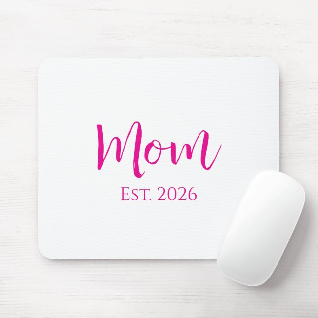 Cute Hot Pink Script New Mum Mother's Day  Mouse Mat (With Mouse)
