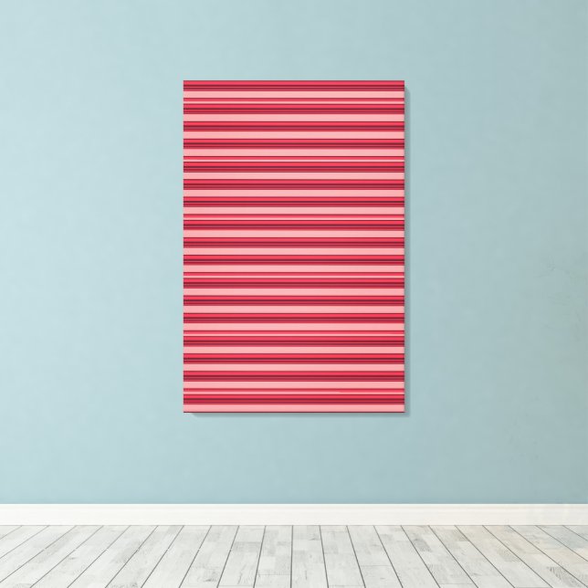 Cute hot pink stripes canvas print (Insitu(Wood Floor))