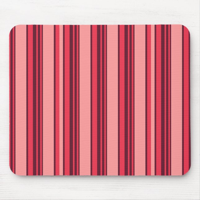 Cute hot pink stripes mouse mat (Front)
