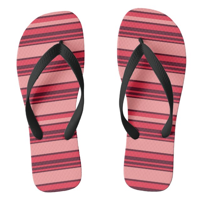 Cute hot pink stripes throw pillow flip flops (Footbed)