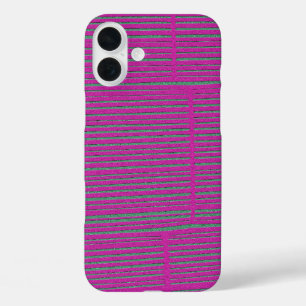 Cute Hot Pink Unique Modern Stripe Pattern Cool iPhone 16 Plus Case