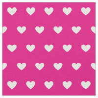 Cute Hot Pink White Hearts Dot Pattern