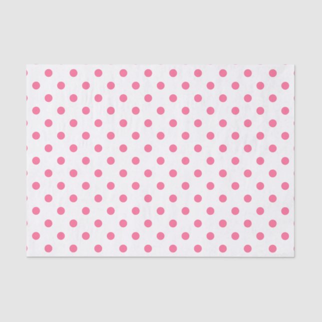 Cute Hot Pink & White Polkadots Tissue Paper (Front)