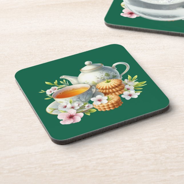 Cute hot tea lovers  coaster (Left Side)