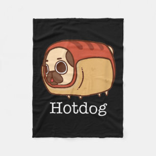 Cute Hotdog Lovely Pug Dog Lover Fleece Blanket