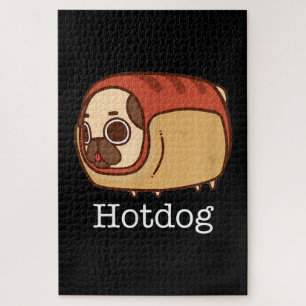 Cute Hotdog Lovely Pug Dog Lover Jigsaw Puzzle
