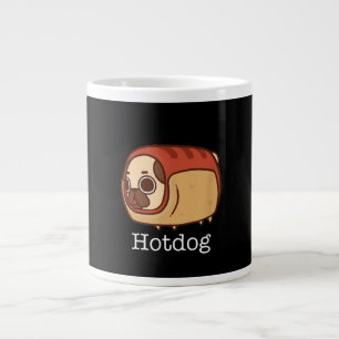 Cute Hotdog Lovely Pug Dog Lover Large Coffee Mug