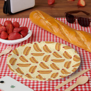 cute hotdog party lovers  paper plate