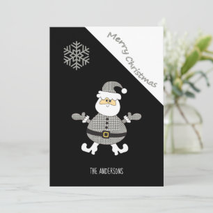 Cute Houndstooth Santa Snowflake