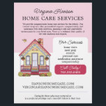 Cute House Caregiver Caretaker Services Pink Flyer<br><div class="desc">This joyful Caregiver Flyer is perfect for senior caretakers, caregivers, or home nurses looking to make a positive impression. Featuring a cosy hand-drawn house and a cheerful bird flying overhead, this flyer radiates good vibes and warmth. With ample space to personalise your services, contact information, and other important details, it’s...</div>