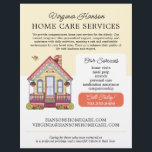 Cute House Caregiver Caretaker Services Yellow Flyer<br><div class="desc">This joyful Caregiver Flyer is perfect for senior caretakers, caregivers, or home nurses looking to make a positive impression. Featuring a cosy hand-drawn house and a cheerful bird flying overhead, this flyer radiates good vibes and warmth. With ample space to personalise your services, contact information, and other important details, it’s...</div>