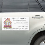 Cute House Caregiver Services Car Magnet<br><div class="desc">This cute, illustrated Caregiver Business car magnet features a colourful drawing of a cosy home that can be used for a variety of services and businesses. Perfect for caregivers, nanny services and childcare, tutoring and private lessons, nursing, elder care, crafters, cleaning services, home based businesses and so much more! Simply...</div>