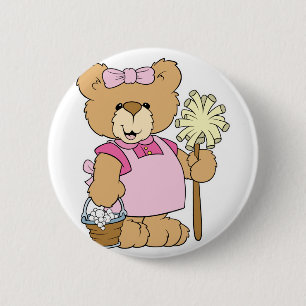 Cute House Cleaning Bear 6 Cm Round Badge