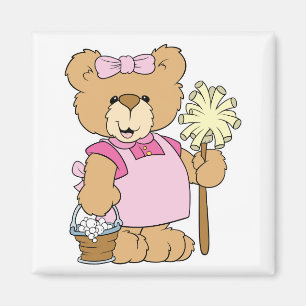 Cute House Cleaning Bear Magnet
