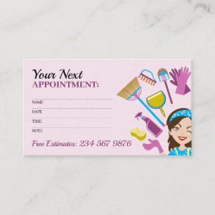 Cute House Cleaning Next Reminder Appointment Card