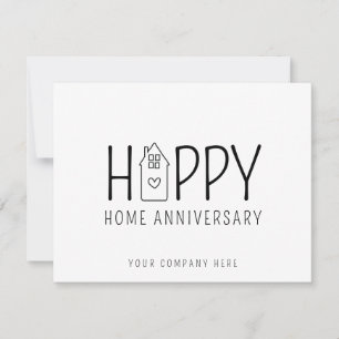 Cute House Happy Home Anniversary Real Estate Card
