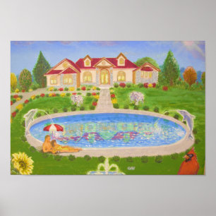 Cute house in the country poster