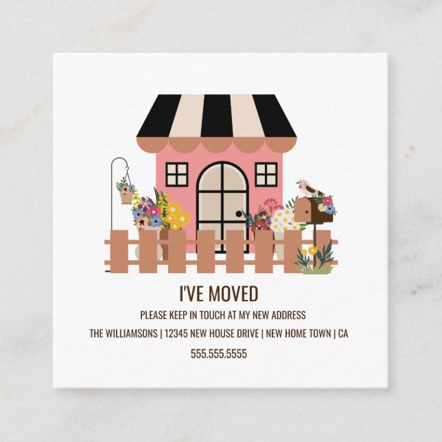 Cute House | New Home Moving Announcement (Front)
