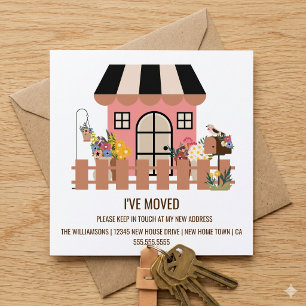Cute House New Home Moving Announcement