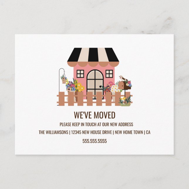 Cute House | New Home Moving Announcement Postcard (Front)