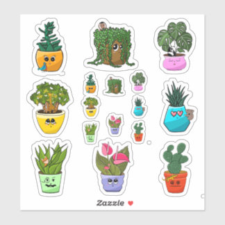 Cute House Plant Emoji Stickers