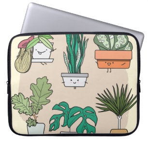 Cute House Plants: Colourful Botanical. Laptop Sleeve