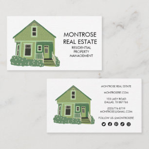 Cute House Real Estate Rental Residential Custom Business Card