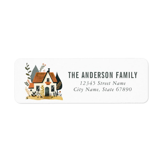 Cute House Return Address Labels (Front)