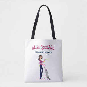Cute Housekeeping Cleaning Lady In Heels Tote Bag