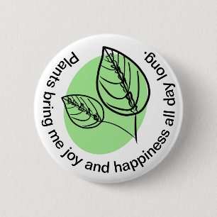 Cute Houseplant Botanical Caring for Plants 6 Cm Round Badge
