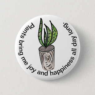 Cute Houseplant Botanical Caring for Snake Plants 6 Cm Round Badge