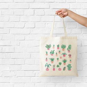 Cute Houseplant Pattern Tote Bag